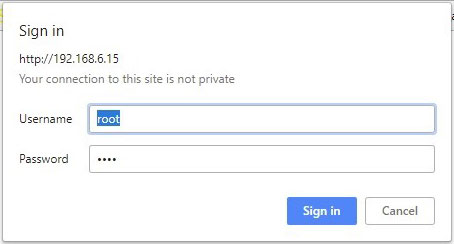Ein Screenshot von der Antminer's Software: Sign In.  