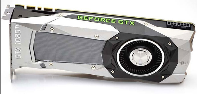 Image of GPU graphic card model GTX 1080 Ti used for Hshare mining.